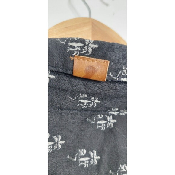 Fundamental Coast Men's Size Large Shirt Top Button Down Black Palm Trees - Picture 6 of 13